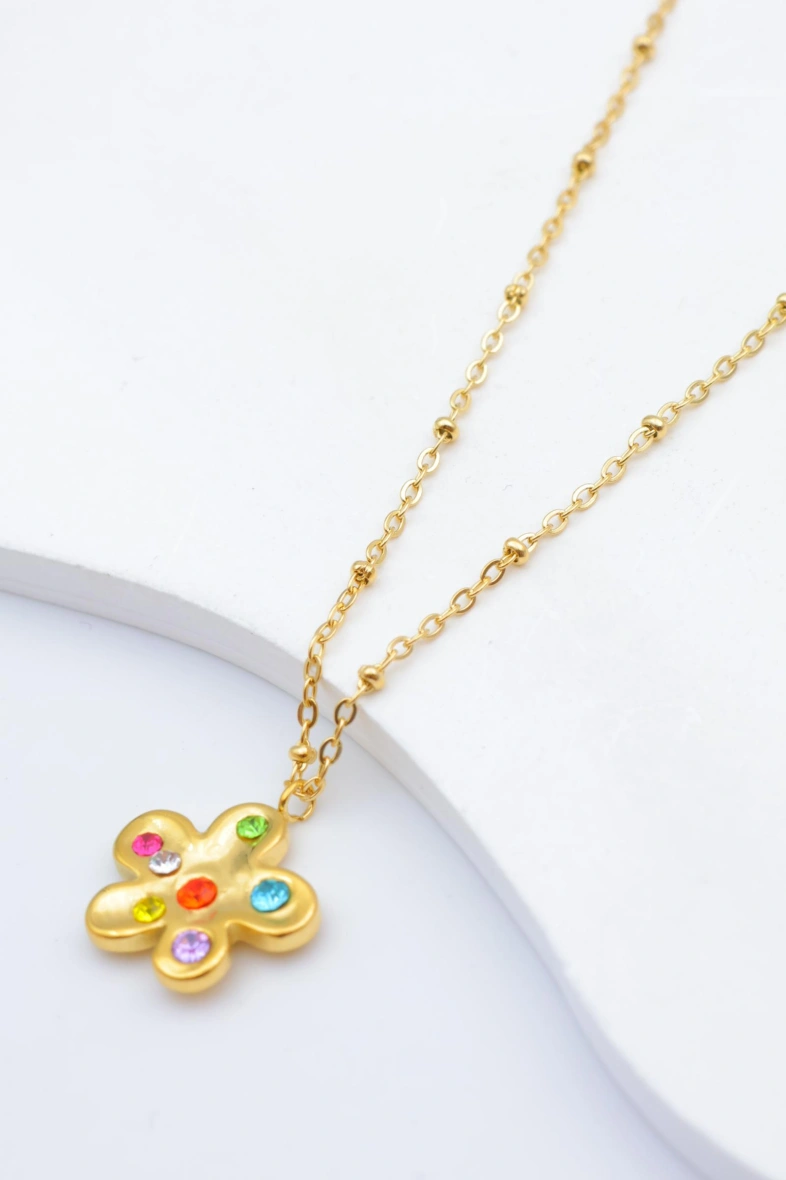 Stainless steel necklace — Multicolor