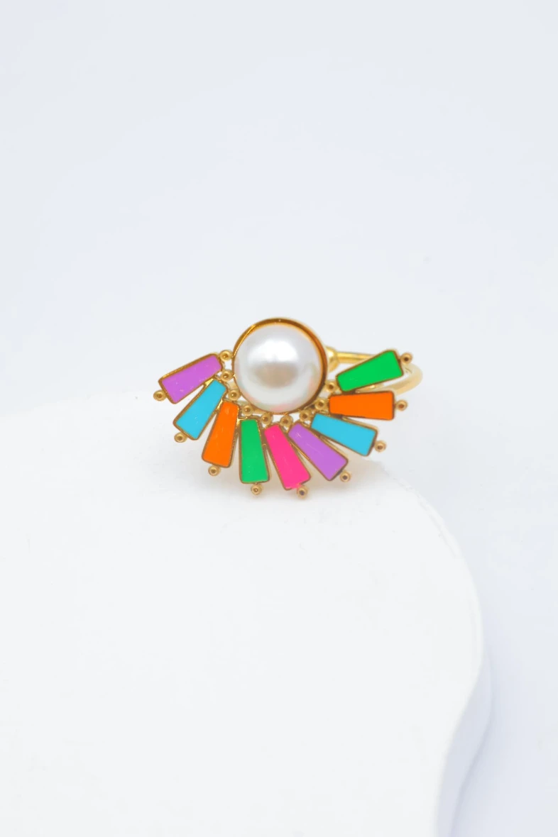 Bague en acier inoxydable ajustable — Multicolore