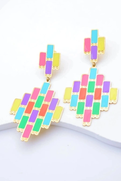 Boucles d'oreilles en acier inoxydable — Multicolore