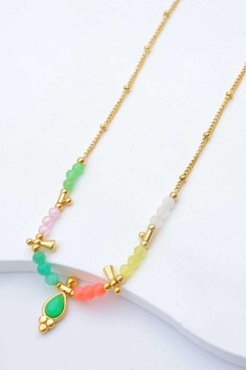 Stainless steel necklace — Multicolor