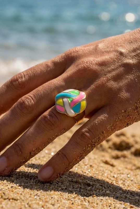 Adjustable stainless steel ring — Multicolor