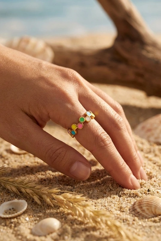 Adjustable stainless steel ring — Multicolor