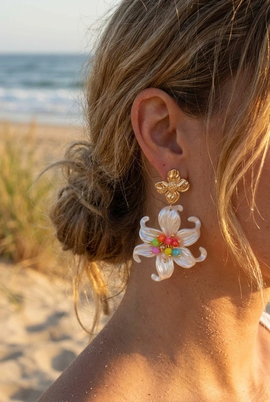 Stainless steel earrings — Multicolor