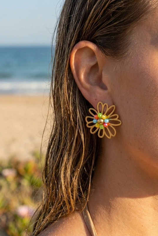 Stainless steel earrings — Multicolor