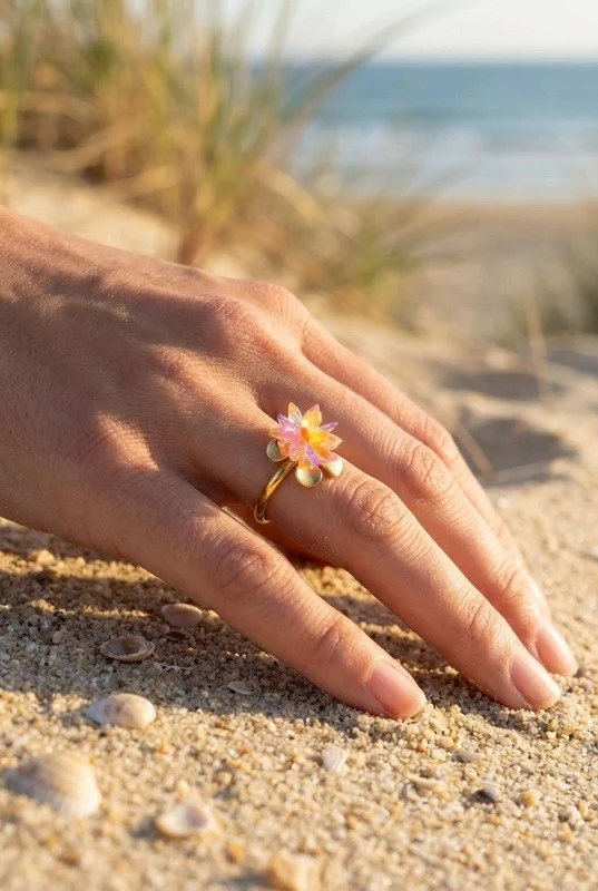 Bague en acier inoxydable ajustable — Multicolore