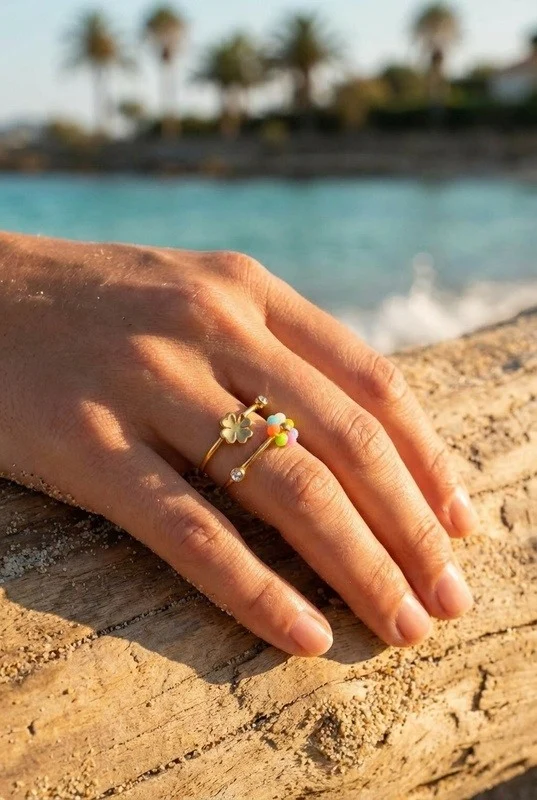 Adjustable stainless steel ring — Multicolor