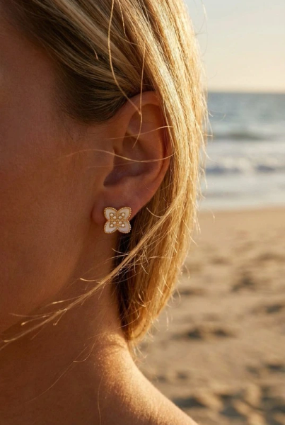 Boucles d'oreilles trèfle à quatre pétales