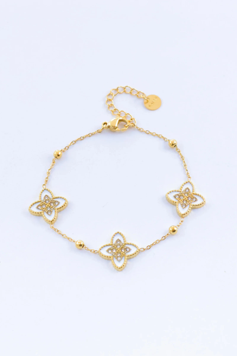 Bracelet trèfle quatre pétales émaillé 2