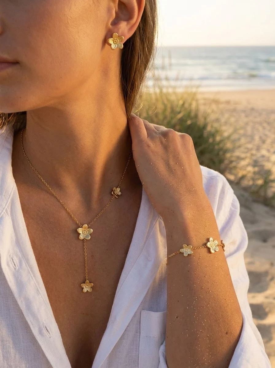 Parure de bijoux en acier inoxydable