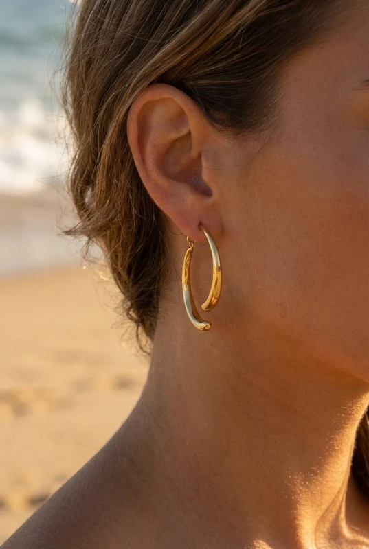 Boucles d'oreilles créoles en acier inoxydable 2