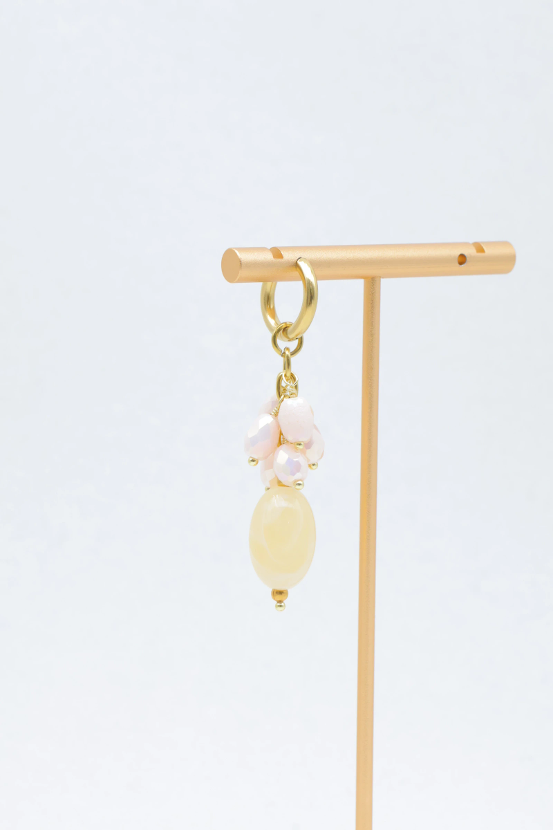 Boucles d'oreilles pendantes grappe de perles 2