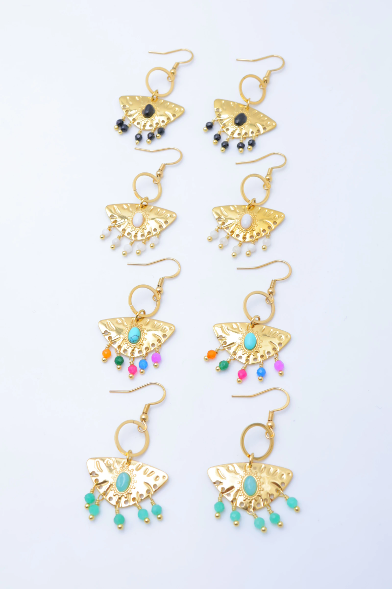 Boucles d'oreilles en acier inoxydable — Multicolore
