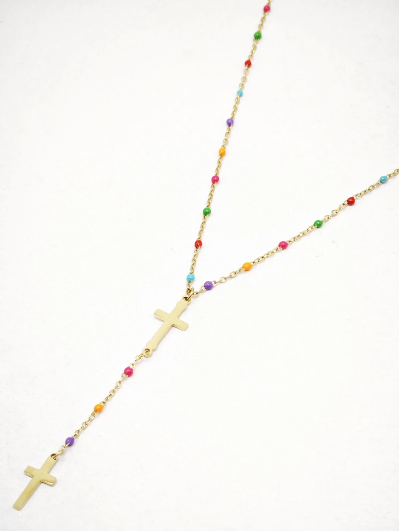 Stainless steel necklace — Multicolor