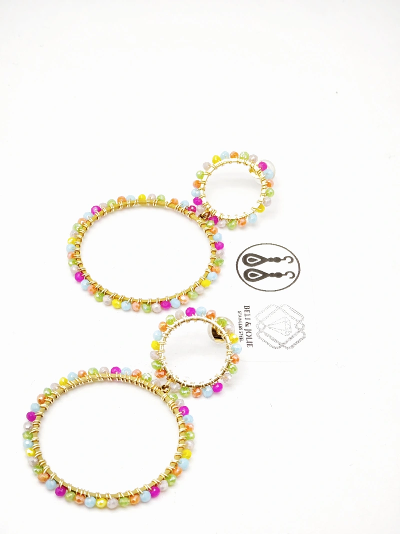 Boucles d'oreilles en acier inoxydable — Multicolore