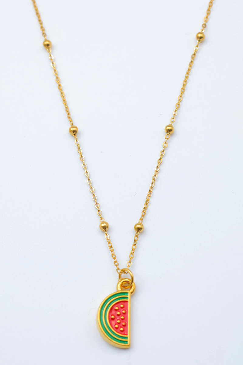 Stainless steel watermelon necklace 2