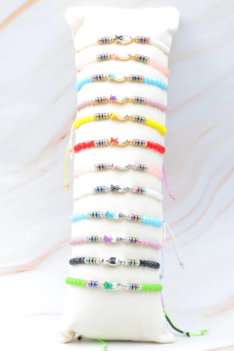 Set of 12 bracelets in métal with coussin — Multicolor