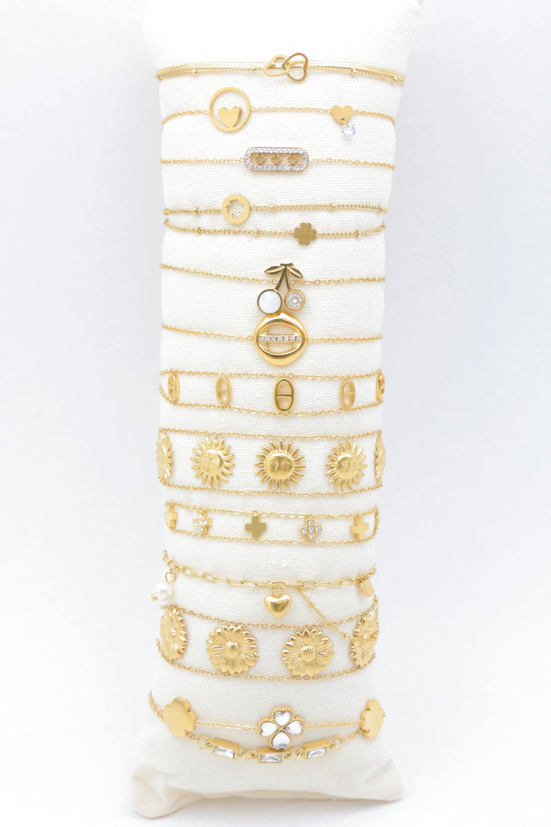 Lot de 12 bracelets en acier inoxydable avec coussin 2