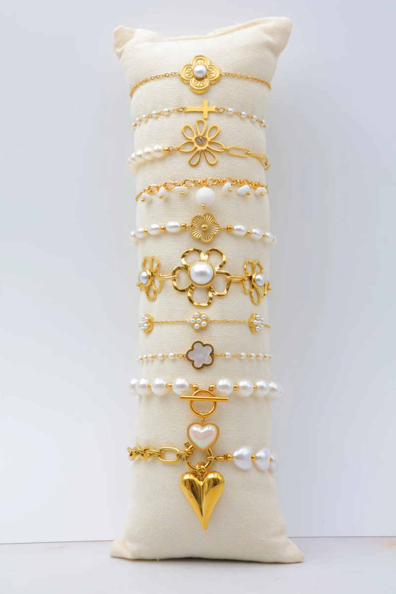 Lot de 10 bracelets en acier inoxydable avec coussin 2