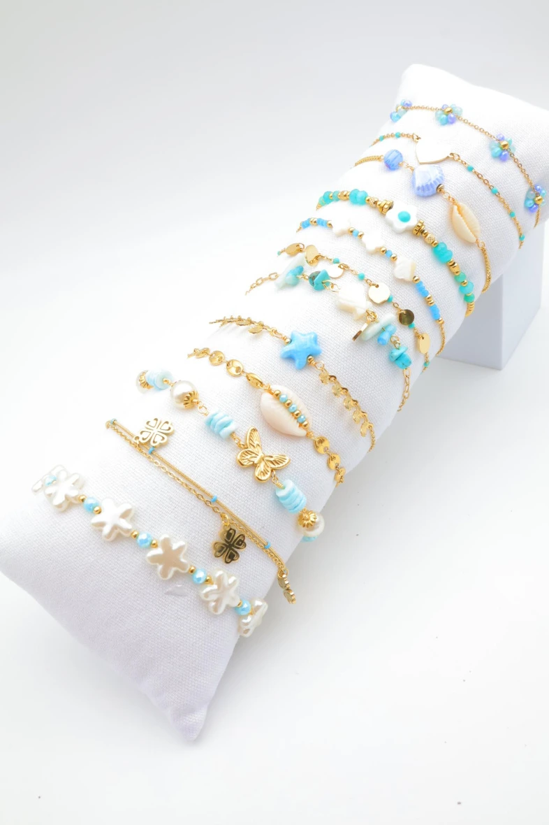 Pack of 12 stainless steel bracelets with cushion 2