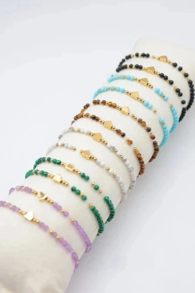 Pack of 12 stainless steel bracelets with cushion — Multicolor