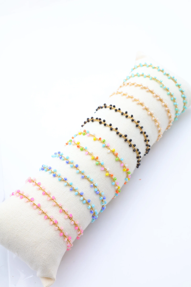 Set of 12 stainless steel bracelets with cushion — Multicolor