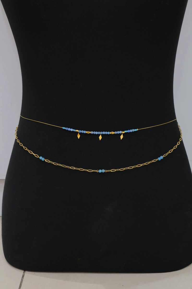 Double chaîne de taille en acier inoxydable 2