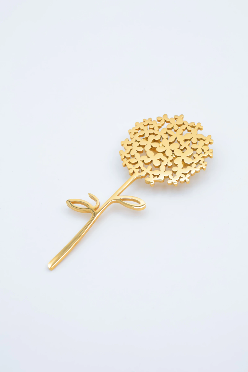 Broche fleur en acier inoxydable