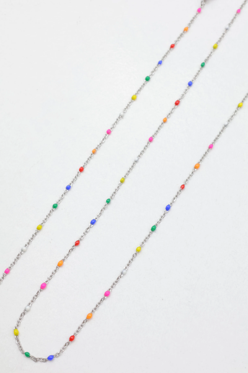Parure avec maillons et pierres émaillées