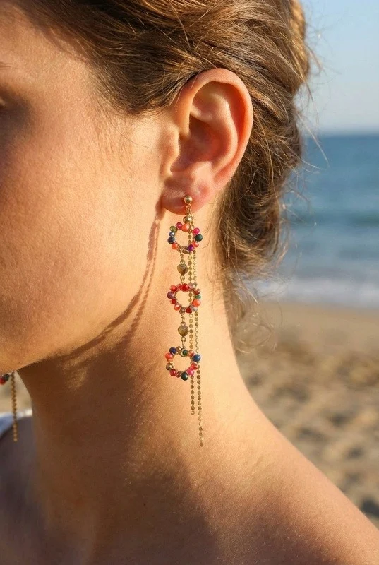 Stainless steel earrings — Multicolor