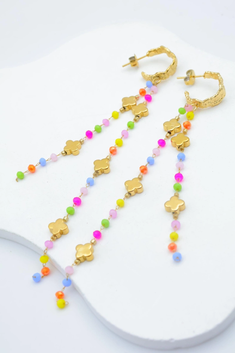 Boucles d'oreilles en acier inoxydable — Multicolore