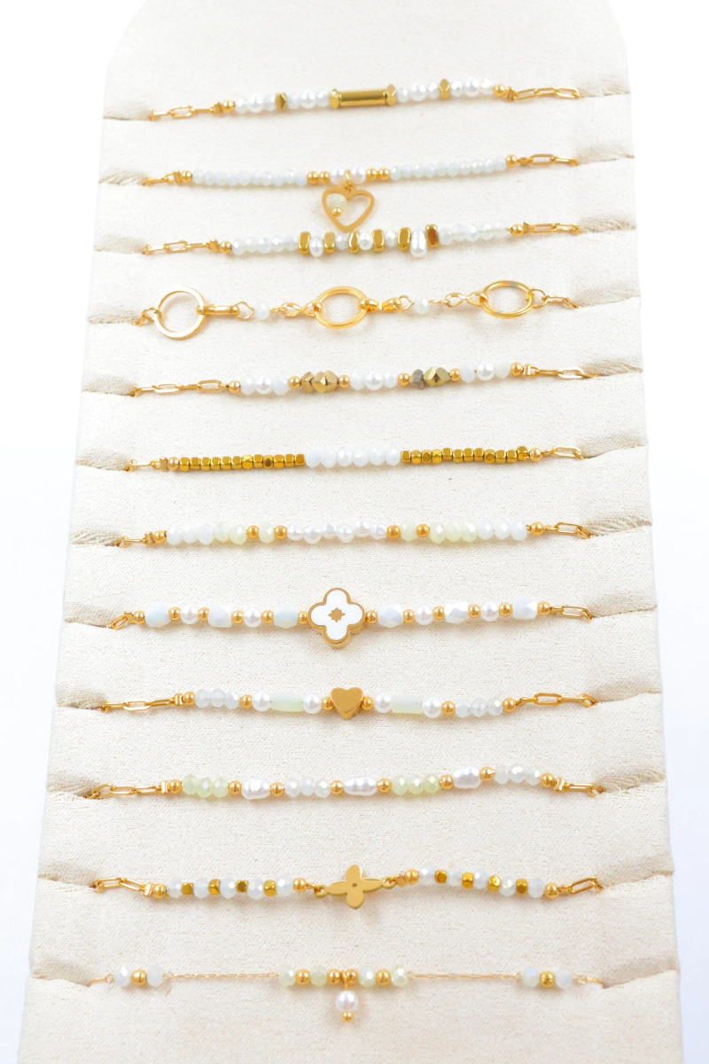 Set of 12 stainless steel bracelets with display 2