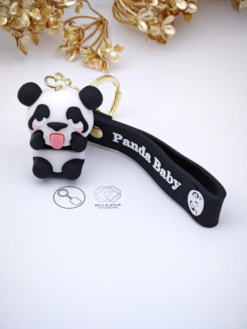 Porte clé panda en métal