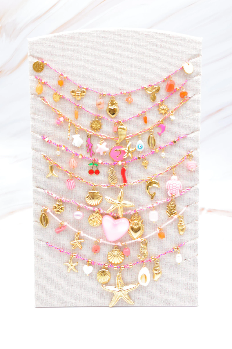 Set of 8 stainless steel necklaces with display stand 3