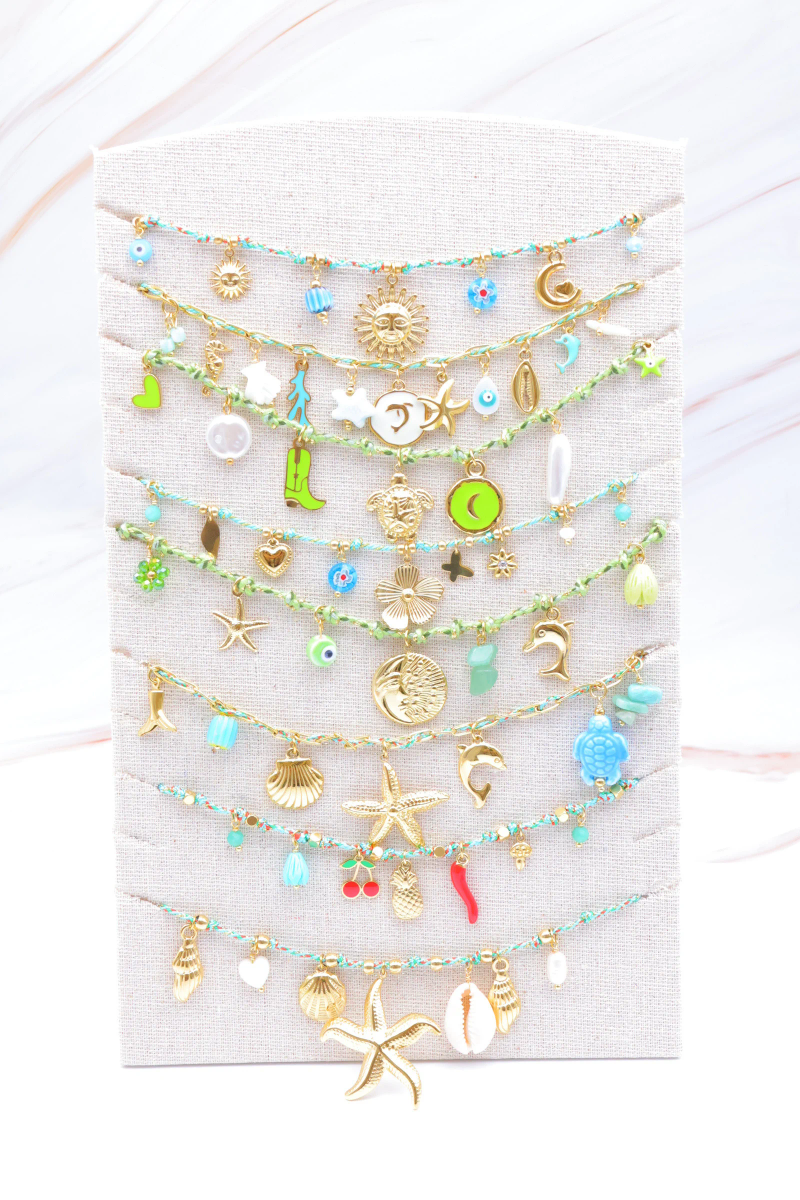 Set of 8 stainless steel necklaces with display stand 2