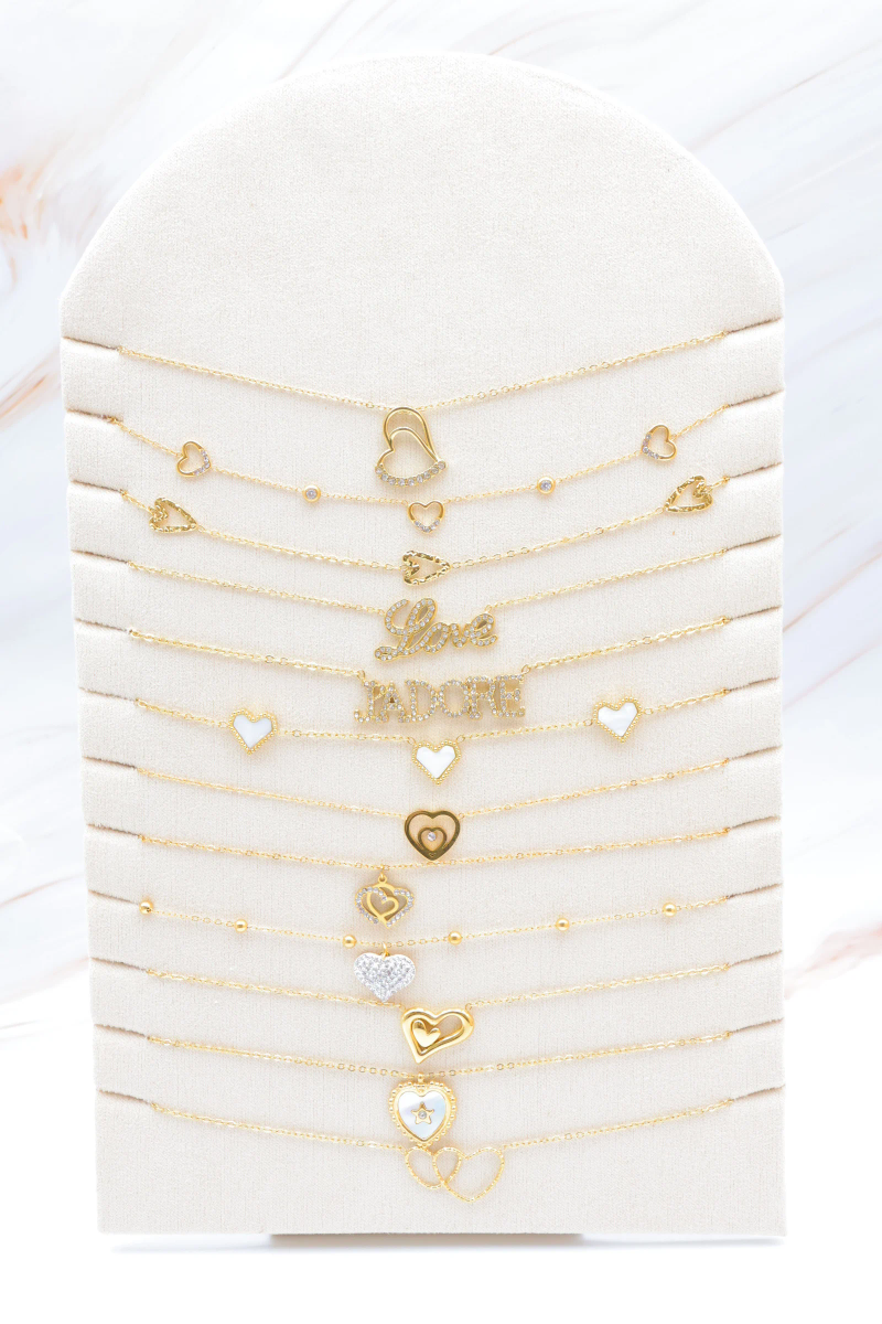 Set of 12 stainless steel necklaces with display stand 2