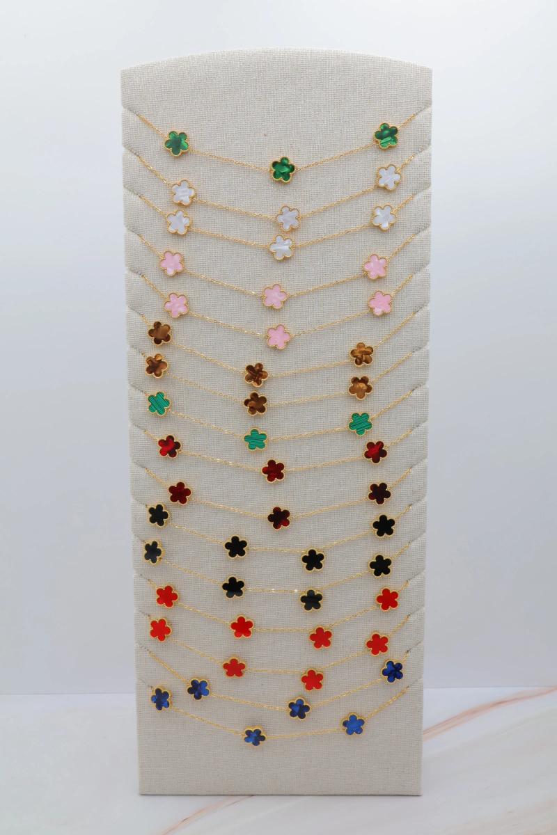 Set of 16 stainless steel necklaces with display stand 2