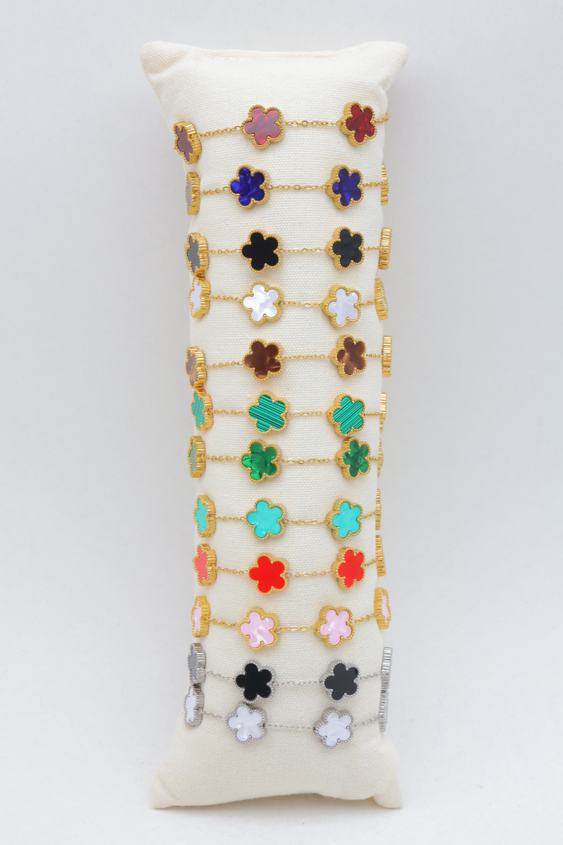 Lot de 12 bracelets en acier inoxydable avec coussin