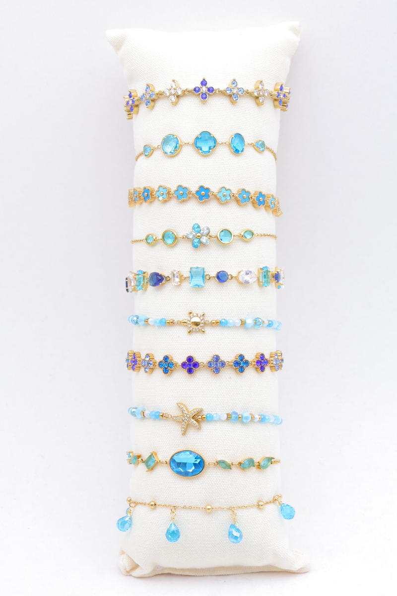 Lot de 10 bracelets en acier inoxydable avec coussin