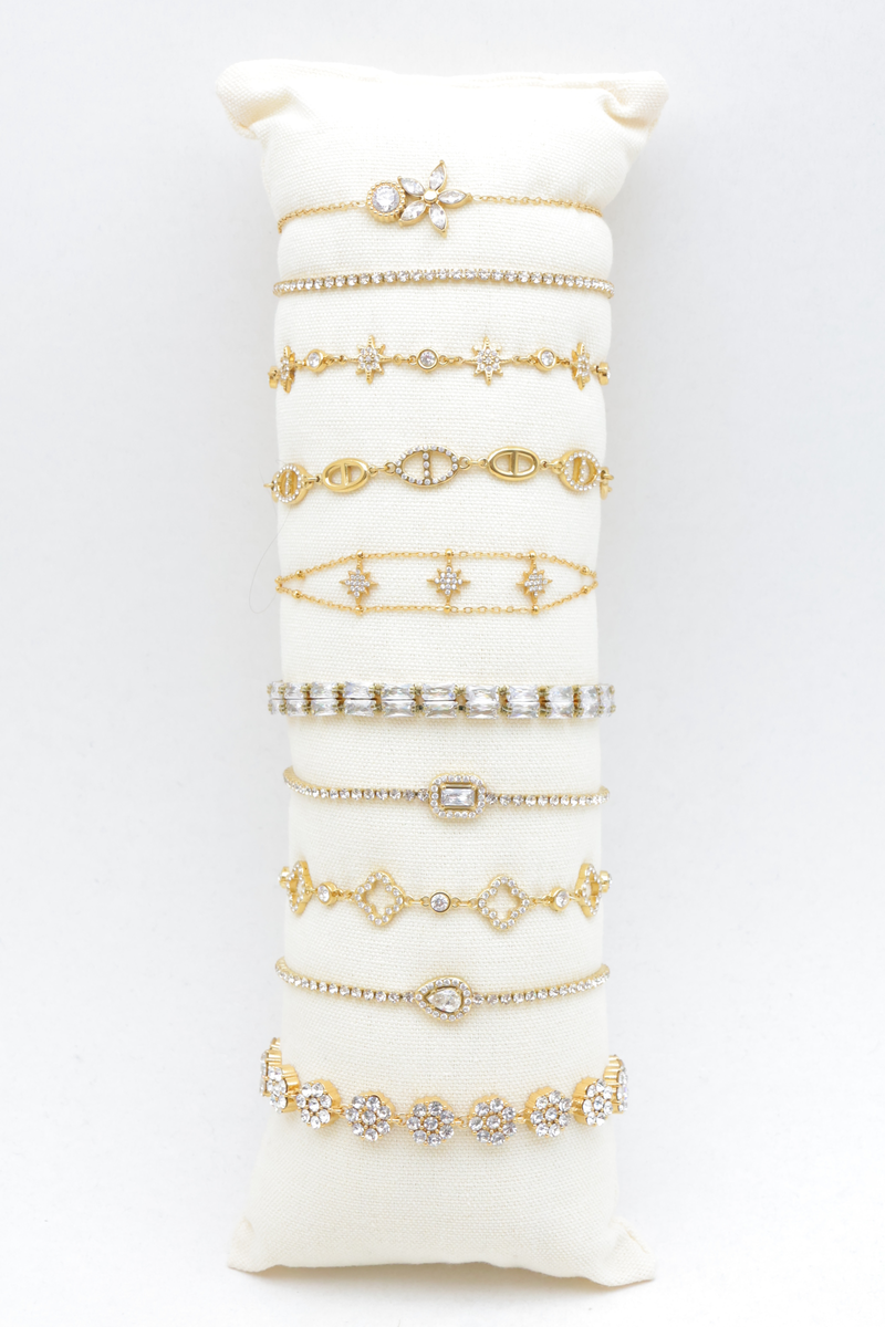 Lot de 8 bracelets chaîne à motifs délicats
