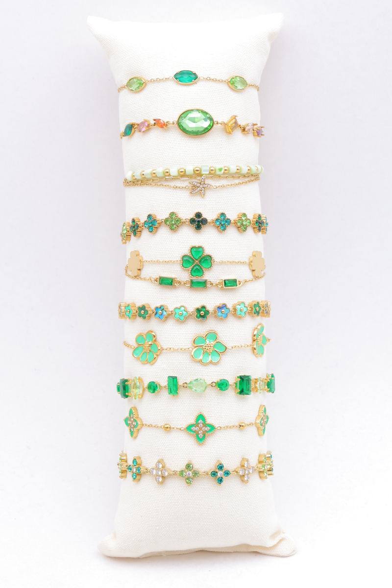 Lot de 9 bracelets chaîne à motifs émaillés