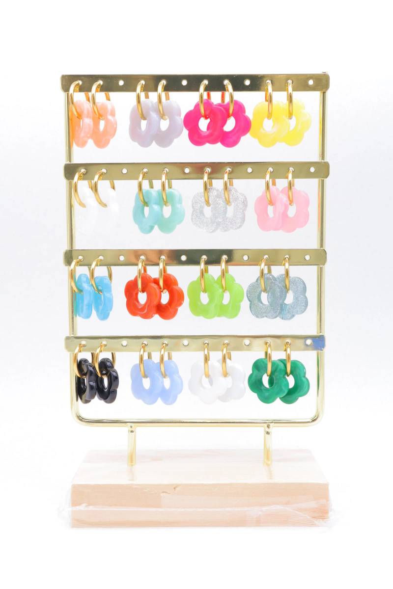 Set of 16 pairs of earrings with display stand 2