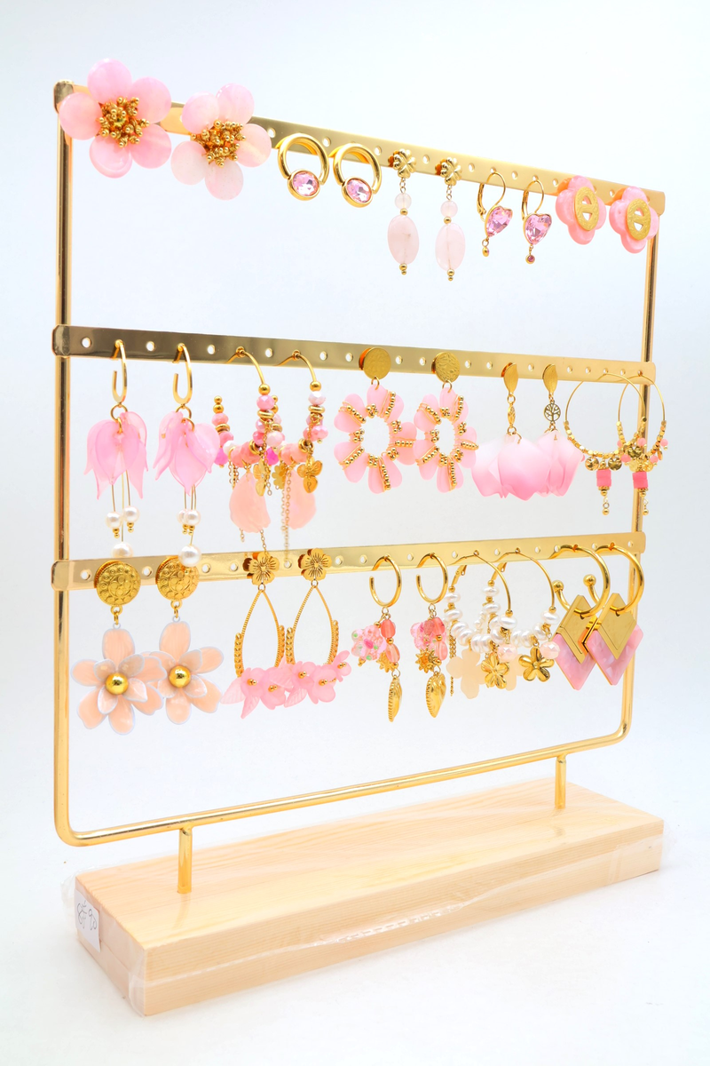 Lot de 15 paires de boucles d'oreilles avec présentoir 2