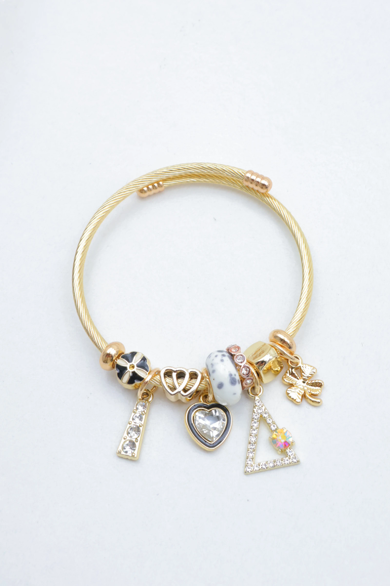 Metal charm bangle bracelet 2