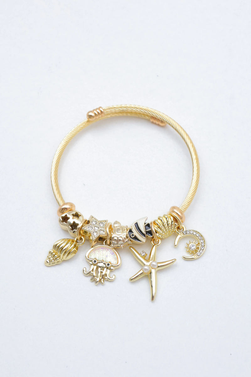 Bracelet rigide à charms en métal 2