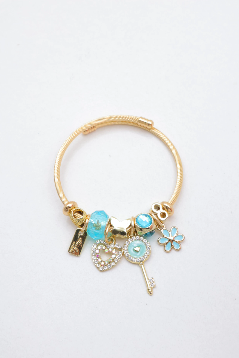 Rigid bracelet with metal charms 2