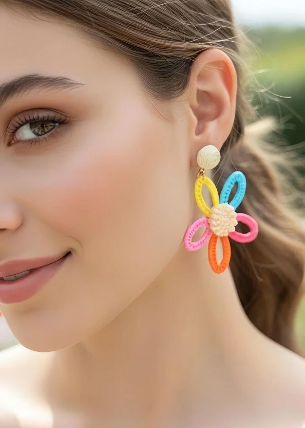 Metal earrings — Multicolor