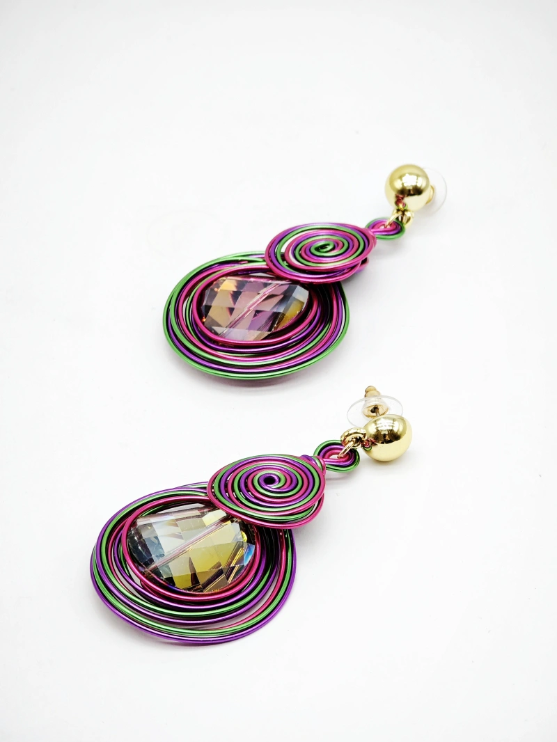 Boucles d'oreilles en métal — Multicolore