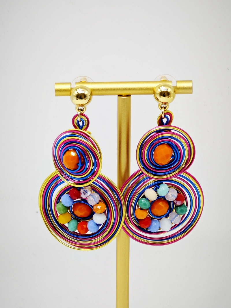 Boucles d'oreilles en métal — Multicolore