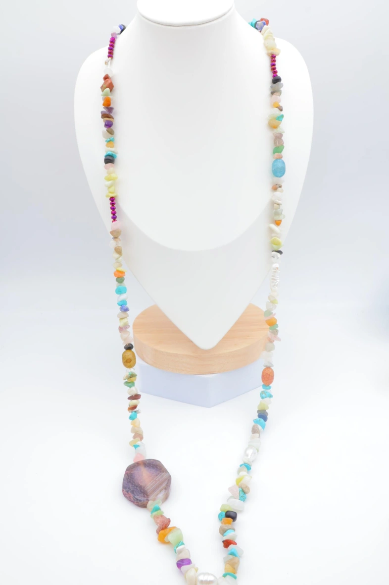 Collier sautoir en acier inoxydable — Multicolore