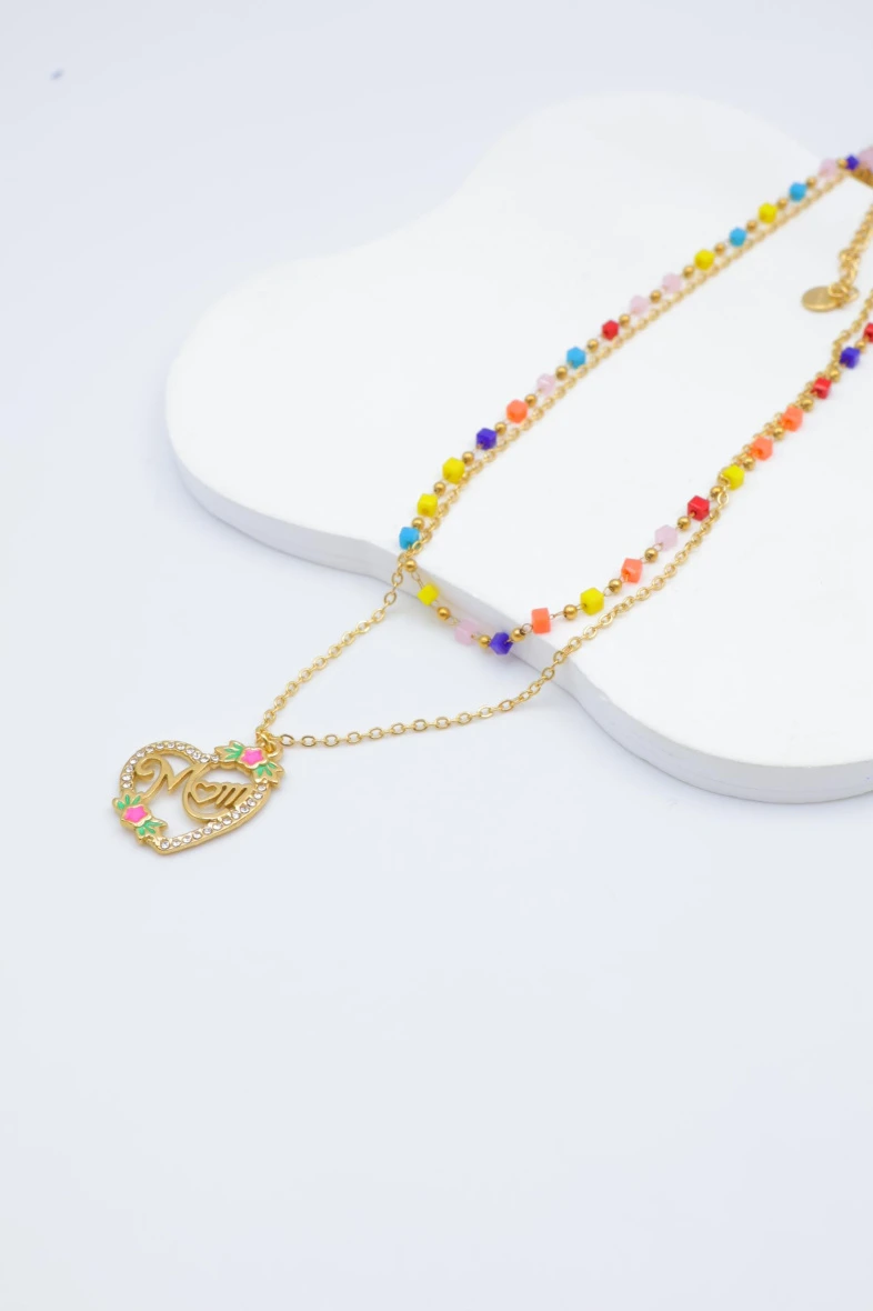 Stainless steel necklace — Multicolor